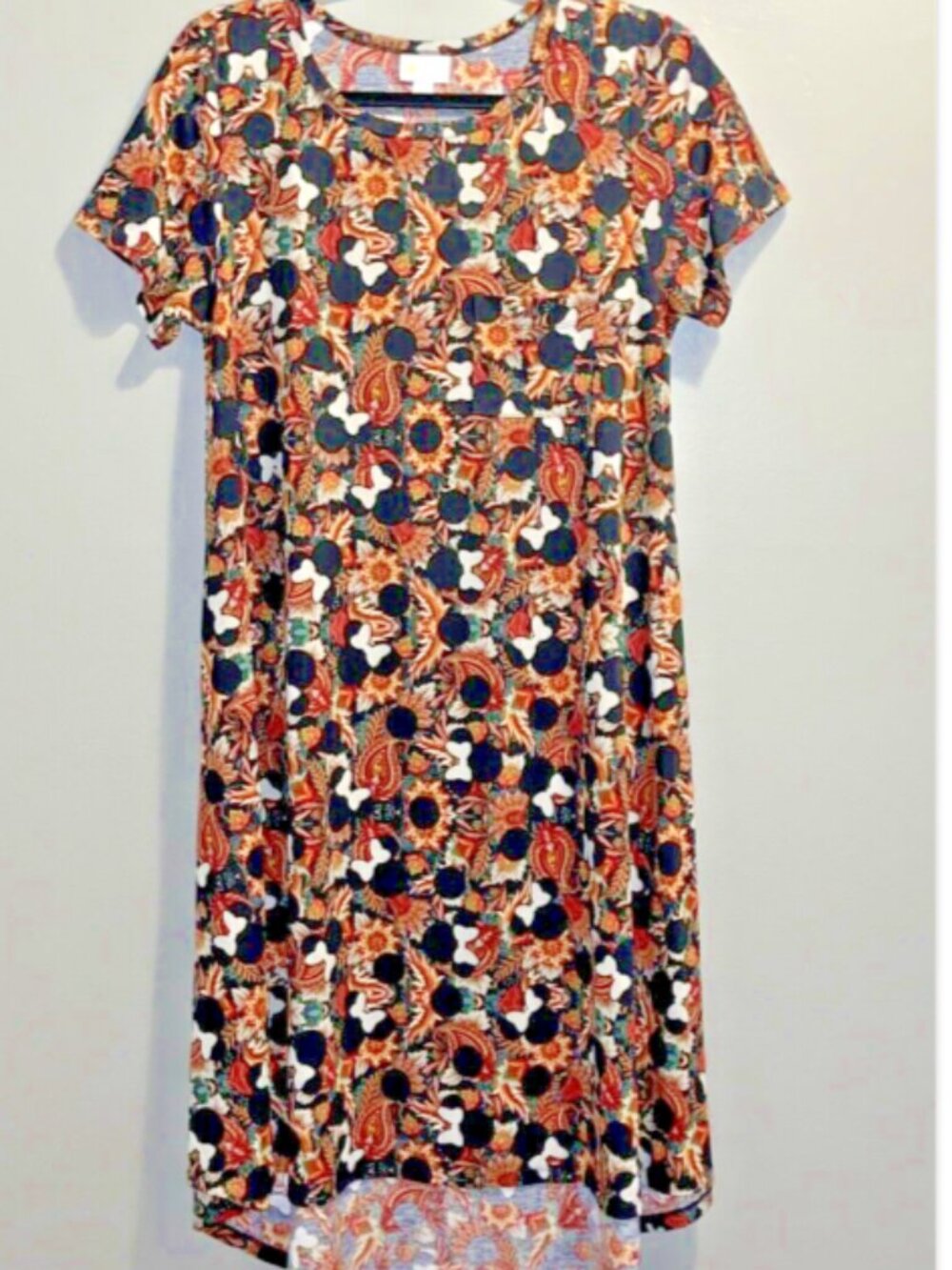 LulaRoe Disney Carley Swing Dress Medium Hi-Low Hem - Perfect for Disney Trip!